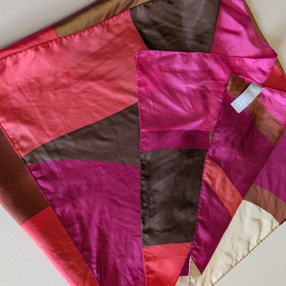 Elegant Echo Multicolor 100% Silk Scarf/Large Handkerchief - Picture 5 of 7
